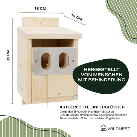 Waldgarten-Set (Nistkasten Meise, Star & Rotkehlchen, Vogelhaus, Igelhaus & Eichhörnchen-Futterhaus)