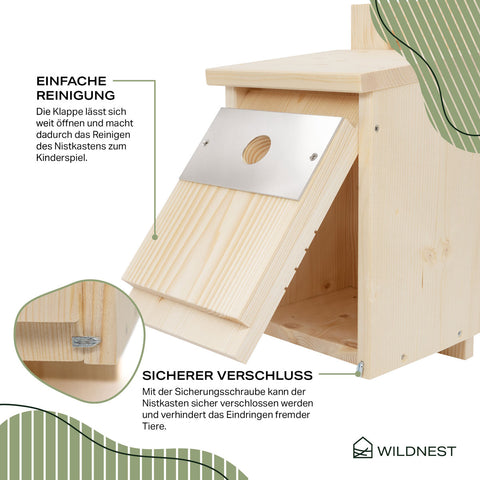 3er Set Nistkasten Rotkehlchen, Meisen & Starenkasen
