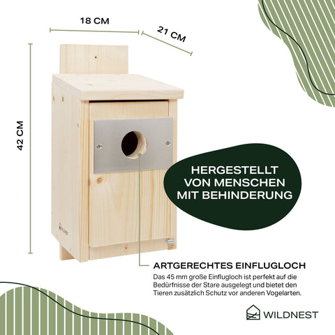 3er Set Nistkasten Rotkehlchen, Meisen & Starenkasen