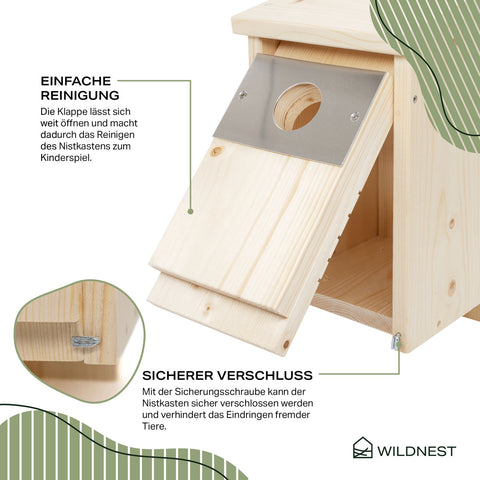 3er Set Nistkasten Rotkehlchen, Meisen & Starenkasen