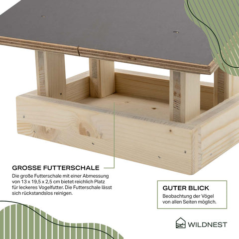 Vogelfutterhaus Balkon mit Halterung für Balkongeländer, Vogelhaus Balkon wetterfest